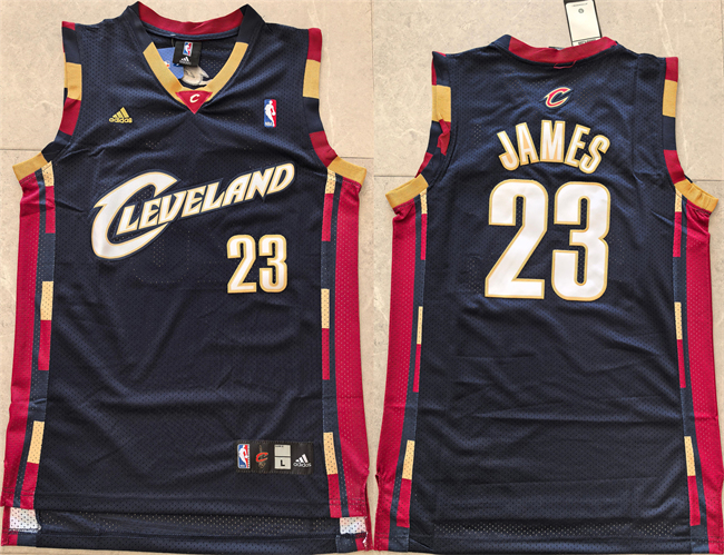 Men's Cleveland Cavaliers #23 LeBron James Black Throwback Stitched NBA Jersey