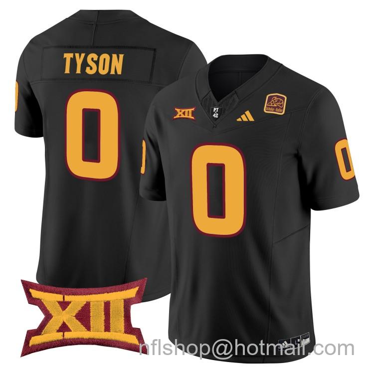 Men's Adidas Arizona State Sun Devils #0 Jordyn Tyson Black 2025 F.U.S.E. Vapor Limited College Big 12 Stitched Football Jersey