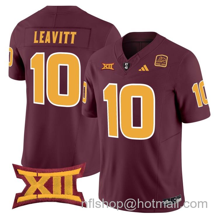 Men's Adidas Arizona State Sun Devils #10 Sam Leavitt Maroon 2025 F.U.S.E. Vapor Limited College Big 12 Stitched Football Jersey