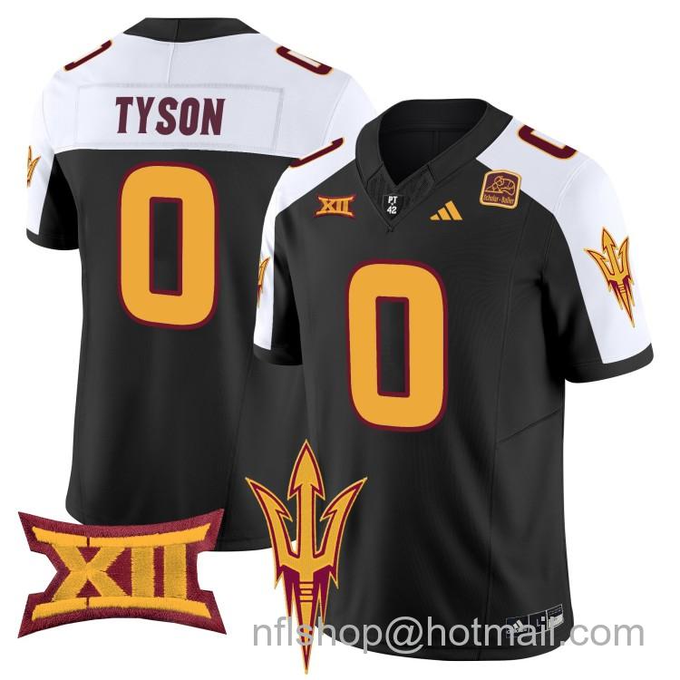 Men's Adidas Arizona State Sun Devils #0 Jordyn Tyson Black Alternate 2025 F.U.S.E. Vapor Limited College Big 12 Stitched Football Jerseys