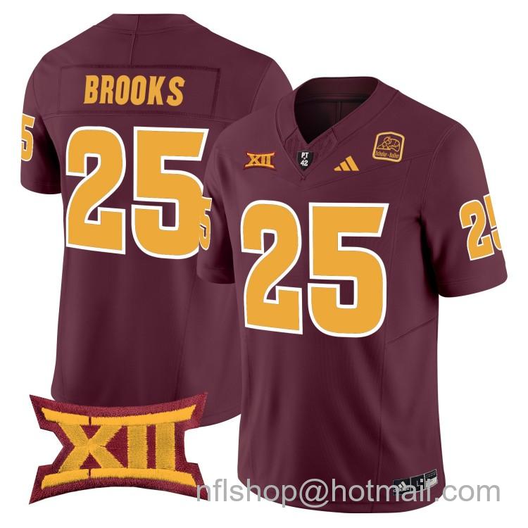 Men's Adidas Arizona State Sun Devils #25 DeCarlos Brooks Maroon 2025 F.U.S.E. Vapor Limited College Big 12 Stitched Football Jersey