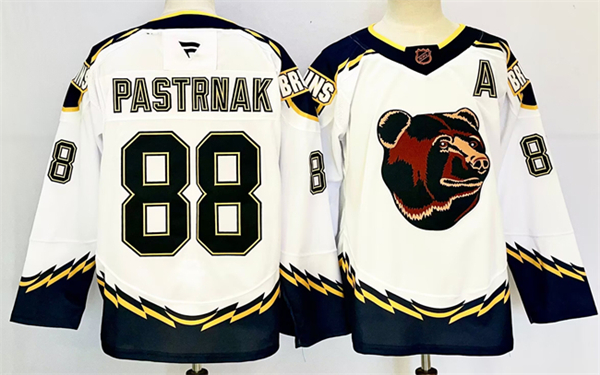 Men's Boston Bruins Active Player Custom White 2024-25 With A Patch Reverse Retro Home Stitched Hockey Jersey