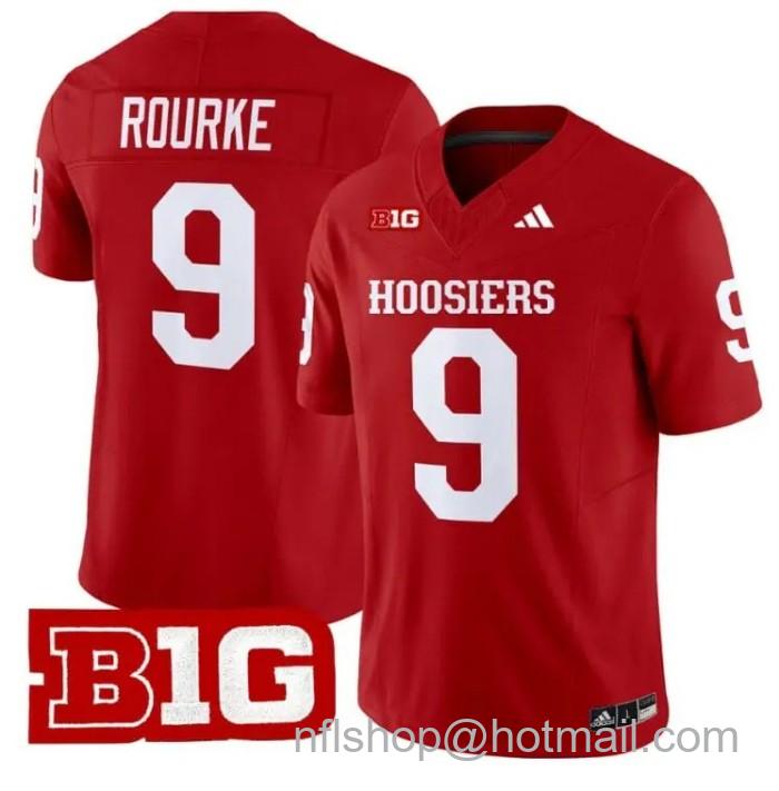 Men's Adidas Kurtis Rourke Jersey #9 Indiana Hoosiers Vapor Limited College Football Stitched Crimson