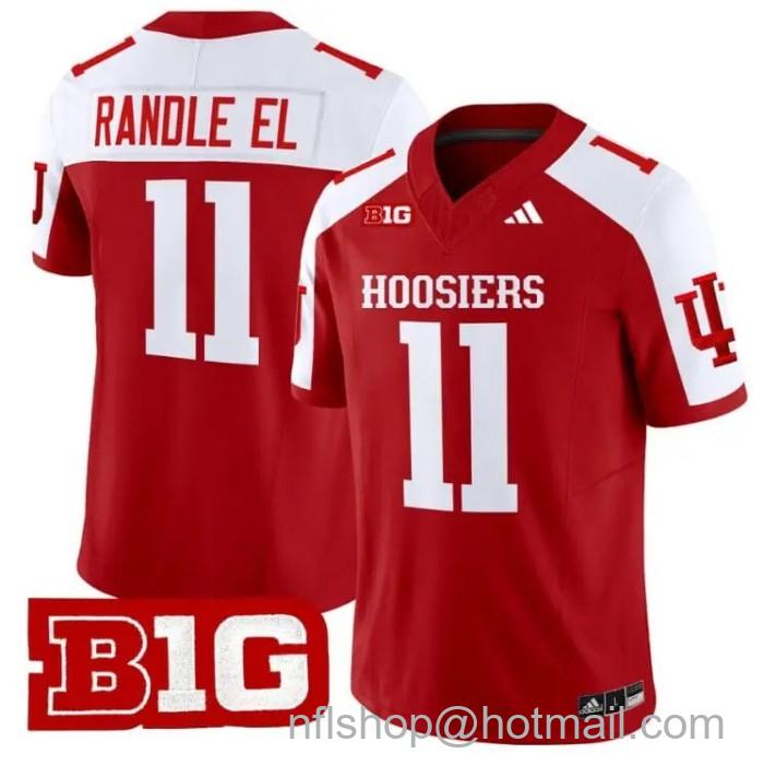 Men's Adidas Randle El Jersey #11 Indiana Hoosiers Vapor Limited College Football Stitched Crimson Alternate