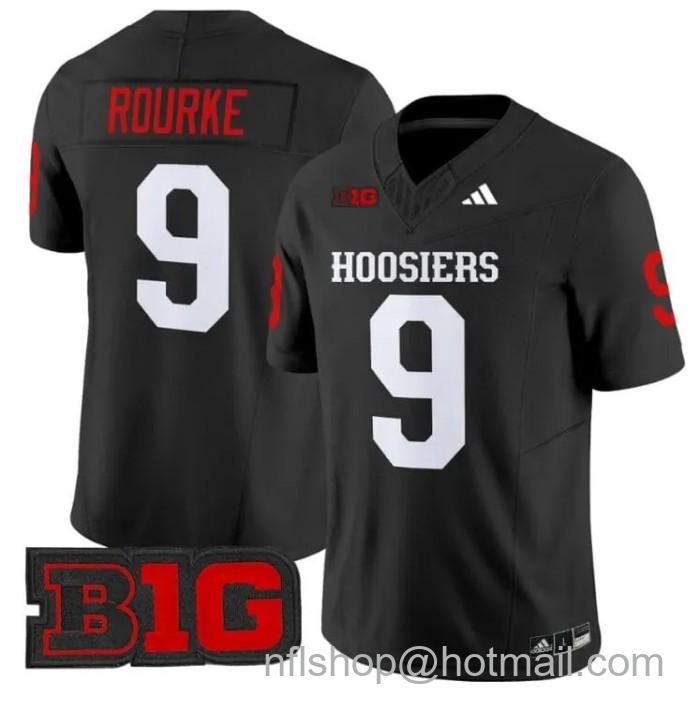 Men's Adidas Kurtis Rourke Jersey #9 Indiana Hoosiers Vapor Limited College Football Stitched Black