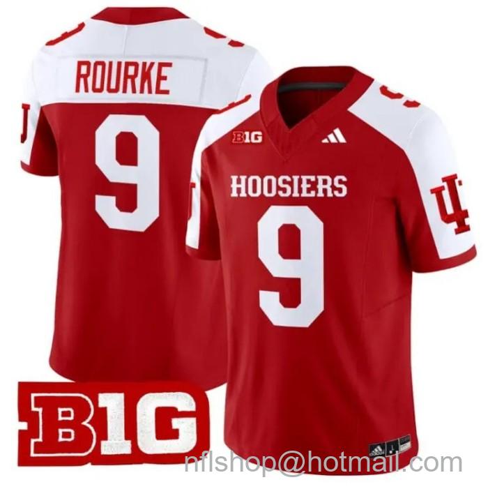 Men's Adidas Kurtis Rourke Jersey #9 Indiana Hoosiers Vapor Limited College Football Stitched Crimson Alternate