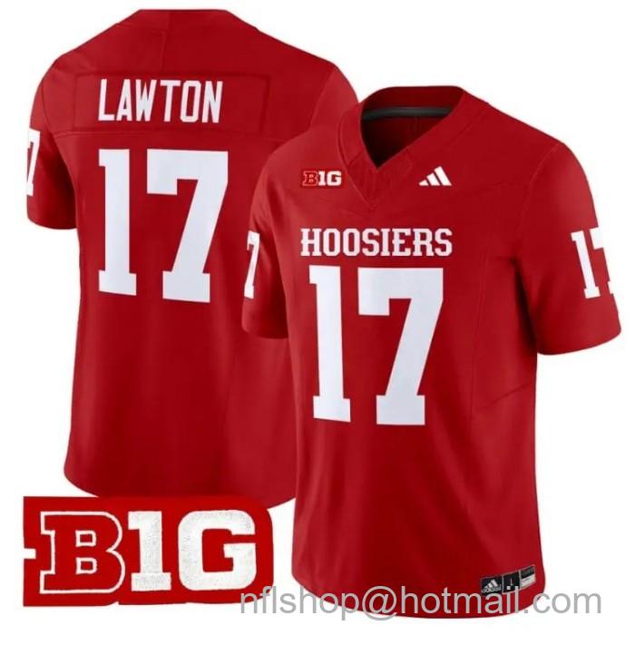 Men's Adidas Ty Son Lawton Jersey #17 Indiana Hoosiers Vapor Limited College Football Stitched Crimson