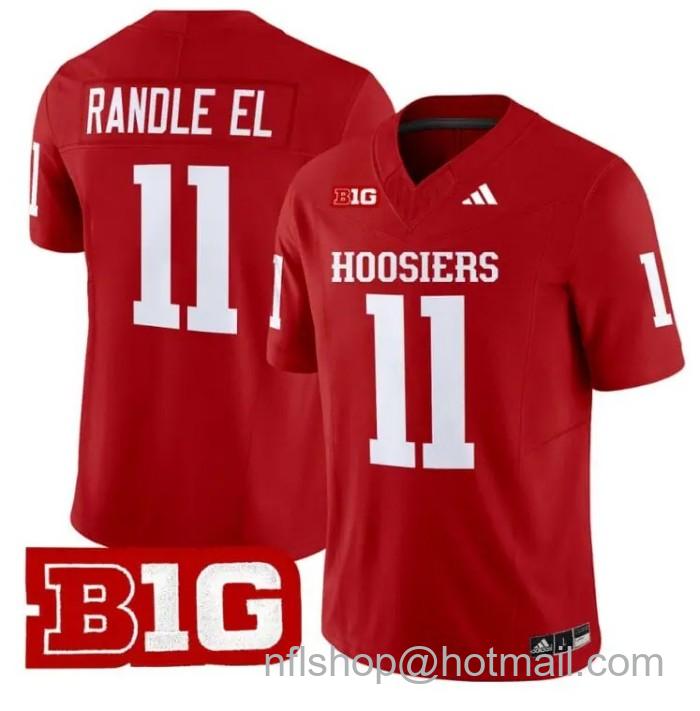 Men's Adidas Randle El Jersey #11 Indiana Hoosiers Vapor Limited College Football Stitched Crimson