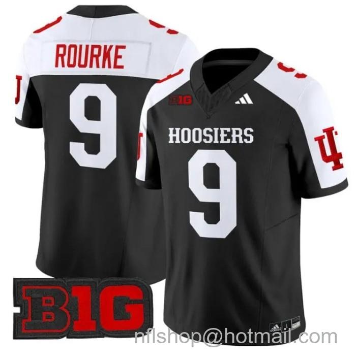 Men's Adidas Kurtis Rourke Jersey #9 Indiana Hoosiers Vapor Limited College Football Stitched Black Alternate