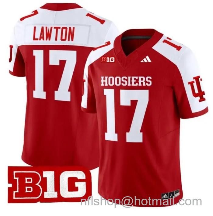 Men's Adidas Ty Son Lawton Jersey #17 Indiana Hoosiers Vapor Limited College Football Stitched Crimson Alternate