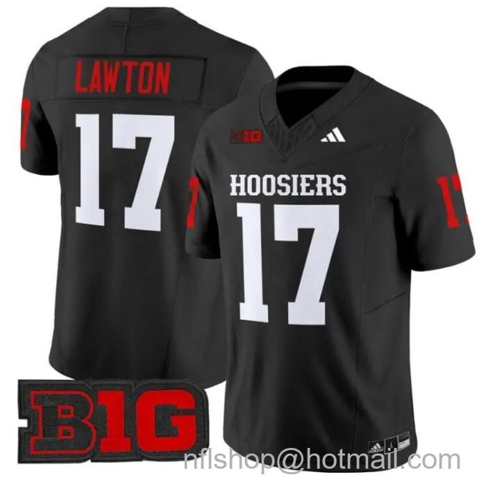 Men's Adidas Ty Son Lawton Jersey #17 Indiana Hoosiers Vapor Limited College Football Stitched Black