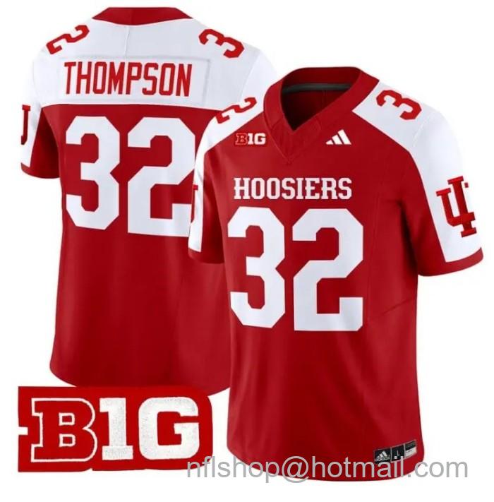 Men's Adidas Anthony Thompson Jersey #32 Indiana Hoosiers Vapor Limited College Football Stitched Crimson Alternate