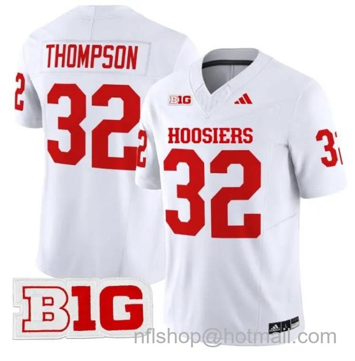 Men's Adidas Anthony Thompson Jersey #32 Indiana Hoosiers Vapor Limited College Football Stitched White