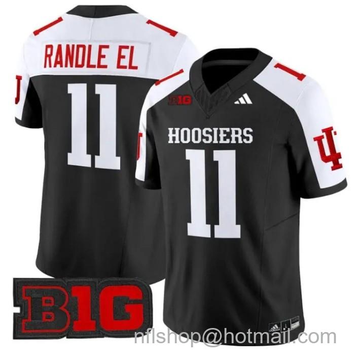 Men's Adidas Randle El Jersey #11 Indiana Hoosiers Vapor Limited College Football Stitched Black Alternate