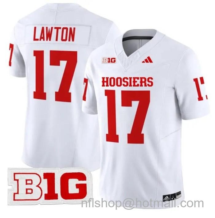 Men's Adidas Ty Son Lawton Jersey #17 Indiana Hoosiers Vapor Limited College Football Stitched White