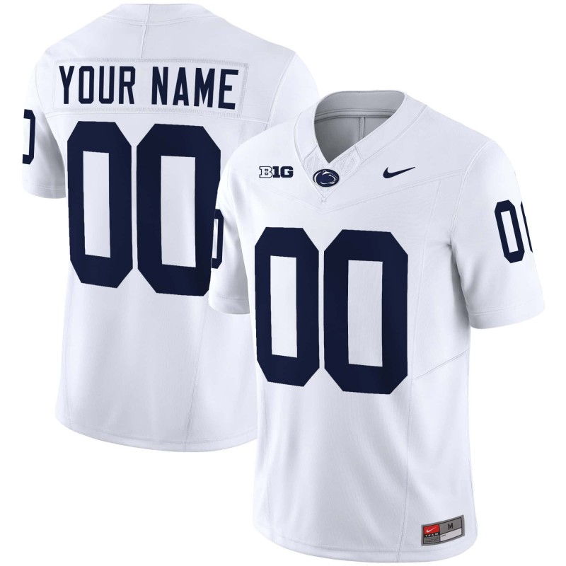 Men's Nike Custom Penn State Nittany Lions Jersey Name and Number Vapor Limited College Football All Stitched White