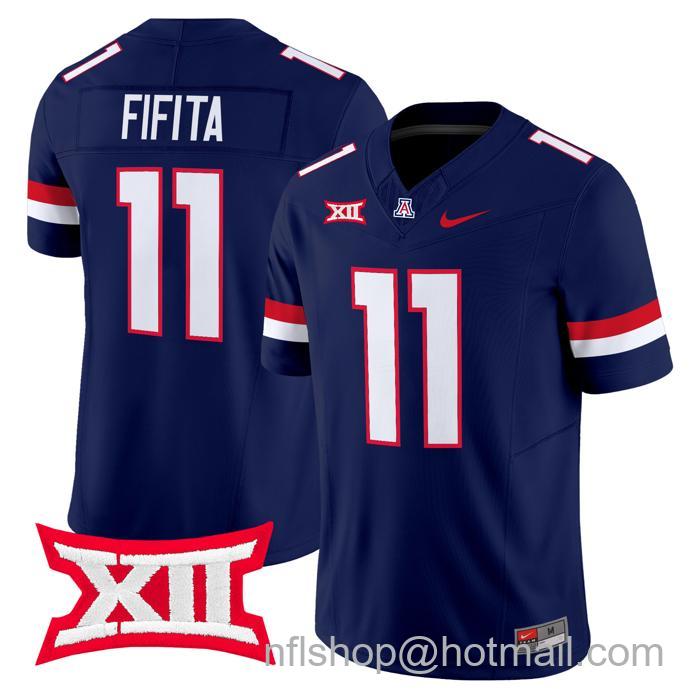 Men's Nike #11 Noah Fifita Jersey Arizona Wildcats F.U.S.E. Vapor Limited College Football Navy Stitched