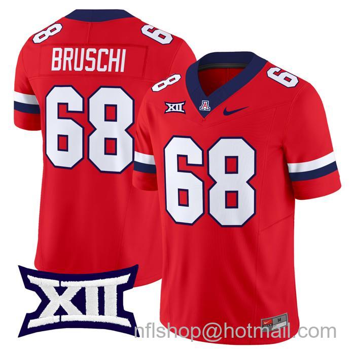 Men's Nike #68 Tedy Bruschi Jersey Arizona Wildcats F.U.S.E. Vapor Limited College Football Red Stitched