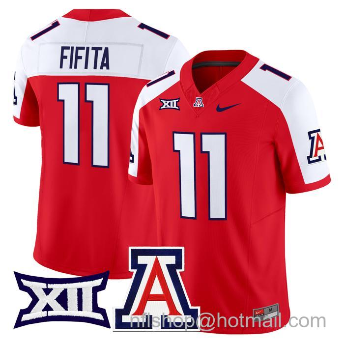 Men's Nike #11 Noah Fifita Jersey Arizona Wildcats F.U.S.E. Vapor Limited College Football Red Alternate Stitched