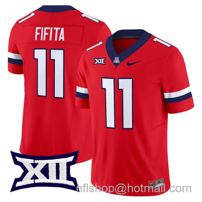 Men's Nike #11 Noah Fifita Jersey Arizona Wildcats F.U.S.E. Vapor Limited College Football Red Stitched