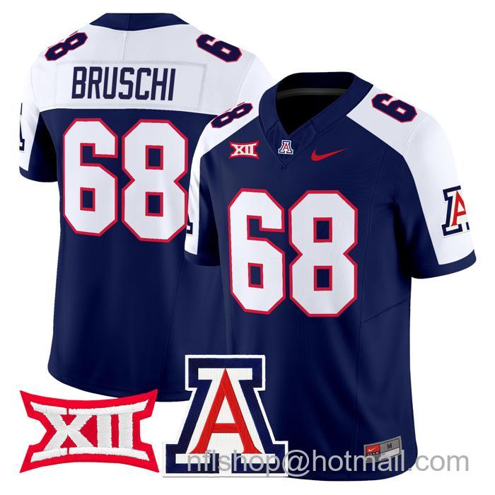 Men's Nike #68 Tedy Bruschi Jersey Arizona Wildcats F.U.S.E. Vapor Limited College Football Navy Alternate Stitched