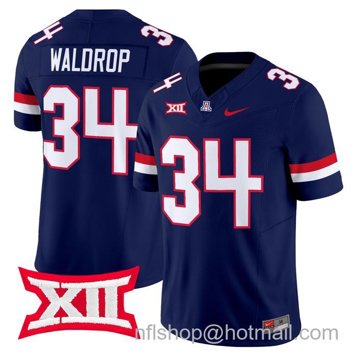 Men's Nike #34 Rob Waldrop Jersey Arizona Wildcats F.U.S.E. Vapor Limited College Football Navy Stitched