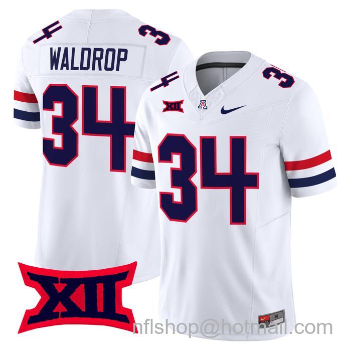 Men's Nike #34 Rob Waldrop Jersey Arizona Wildcats F.U.S.E. Vapor Limited College Football White Stitched