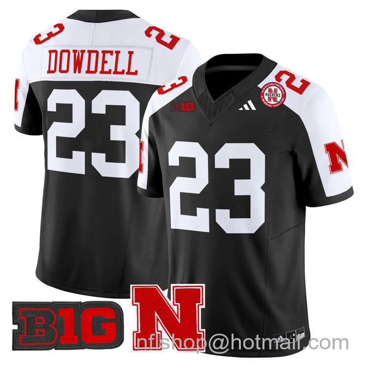 Men's Nebraska Cornhuskers #23 Dante Dowdell Black Alternate Adidas Vapor Limited Stitched College Football Jersey