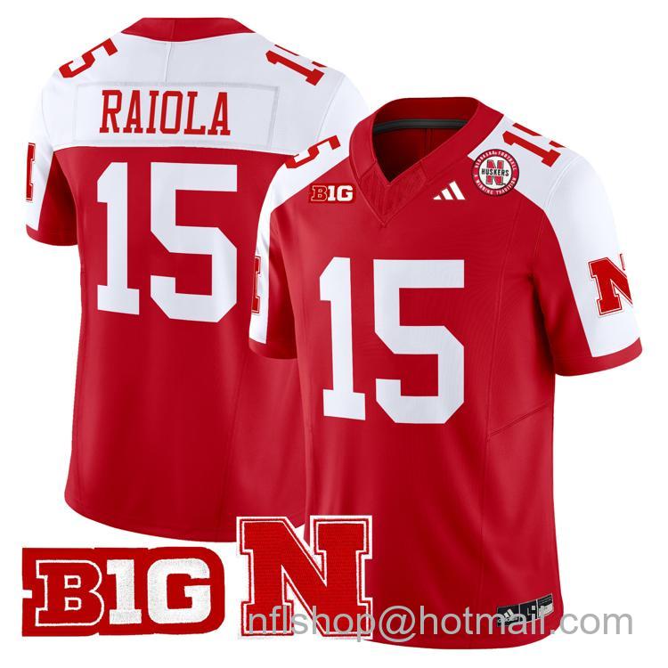 Men's Nebraska Cornhuskers #15 Dylan Raiola Scarlet Alternate Adidas Vapor Limited Stitched College Football Jersey