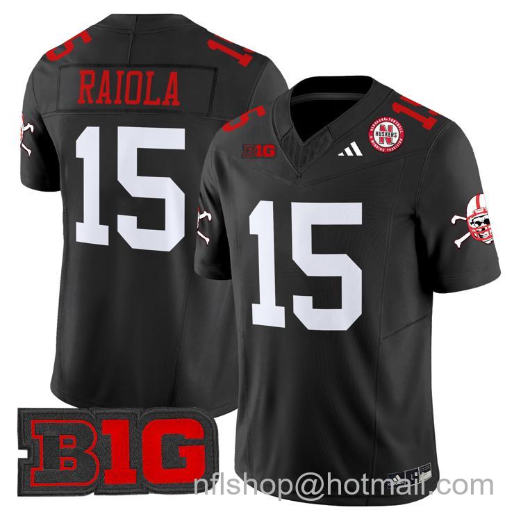 Men's Nebraska Cornhuskers #15 Dylan Raiola Black Adidas Vapor Limited Stitched College Football Jersey