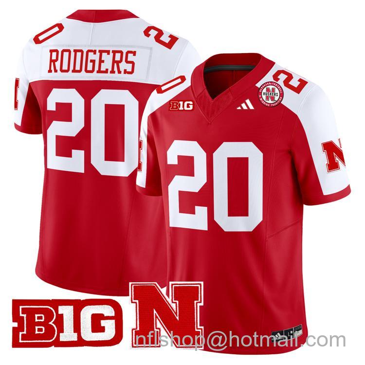 Men's Nebraska Cornhuskers #20 Johnny Rodgers Scarlet Alternate Adidas Vapor Limited Stitched College Football Jersey