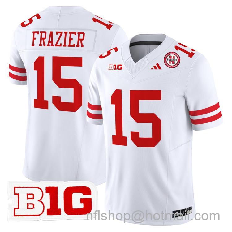 Men's Nebraska Cornhuskers #15 Tommie Frazier White Adidas Vapor Limited Stitched College Football Jersey