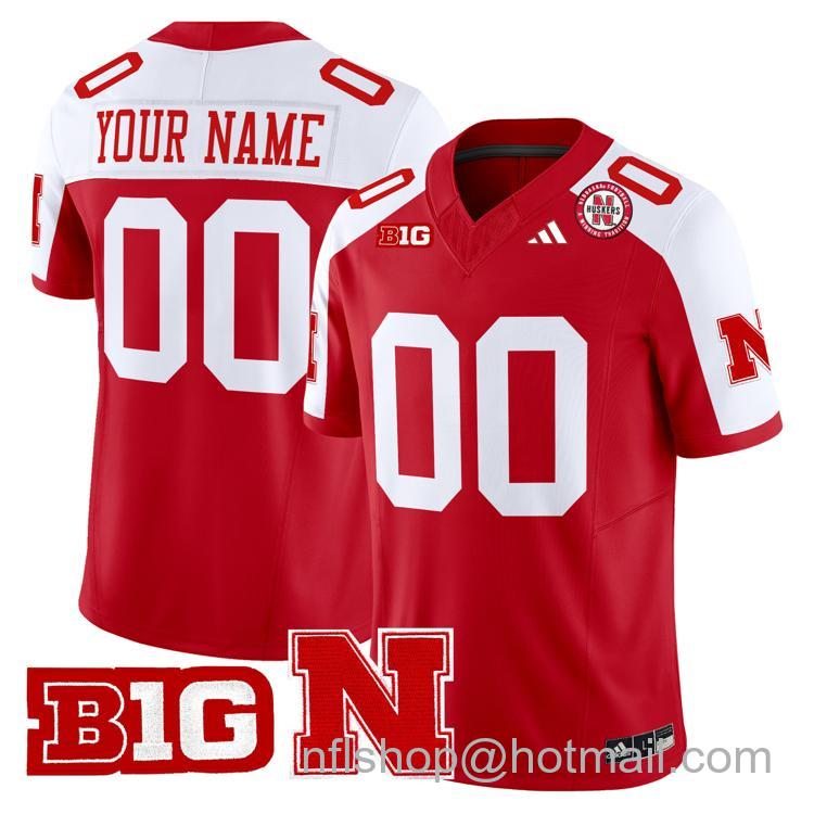 Customized Adidas Nebraska Cornhuskers Jersey Name and Number Stitched College Big Ten Football Scarlet Alternate