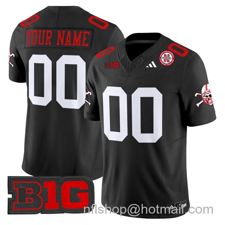 Customized Adidas Nebraska Cornhuskers Jersey Name and Number Stitched Big Ten College Football Black