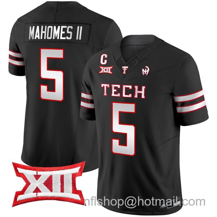 Men's Adidas Patrick Mahomes II #5 Texas Tech Red Raiders Vapor Limited Football Black