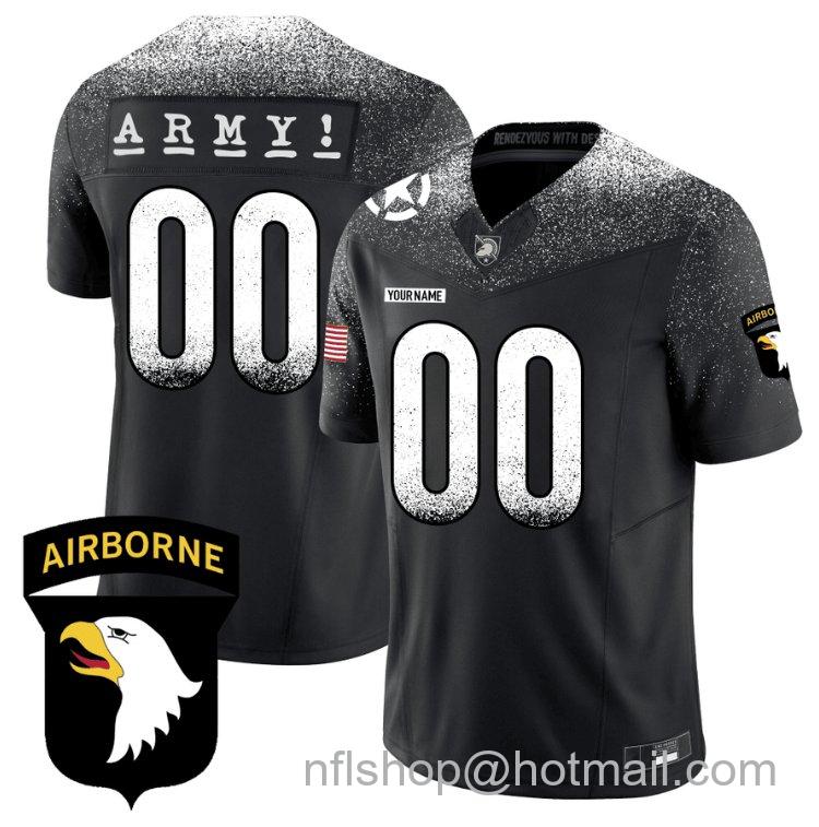 Men's Custom Army Black Knights Jersey Name, Number 101st Airborne Division Honoring Black