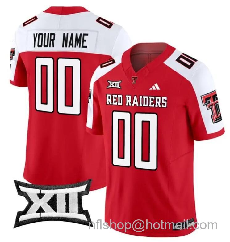 Men's Adidas Custom Texas Tech Red Raiders Jersey Name and Number Vapor Limited Football Red Alternate