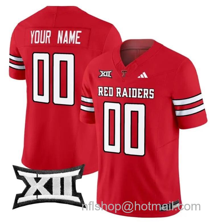 Men's Adidas Custom Texas Tech Red Raiders Jersey Name and Number Vapor Limited Football Red