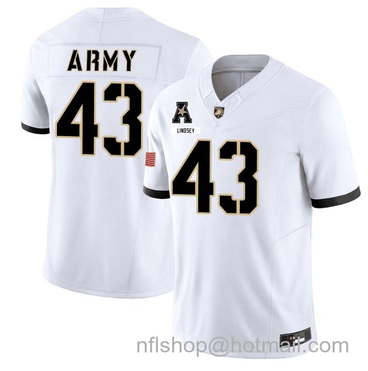 Men's Jake Lindsey Jersey #43 Army Black Knights 101st Airborne Division Honoring White