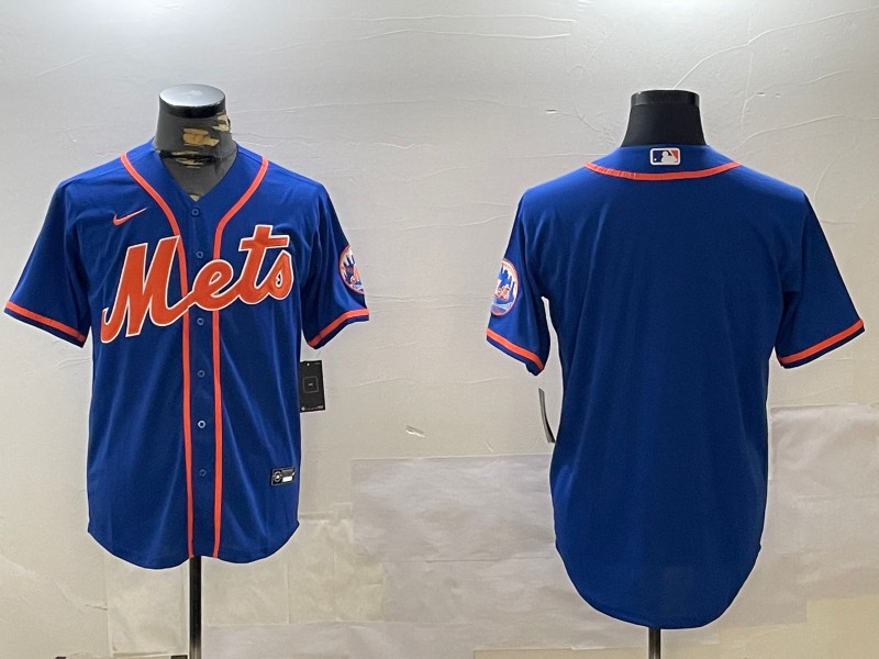 Men's New York Mets Blank With Patch Alternate Royal Nike Limited MLB Jersey