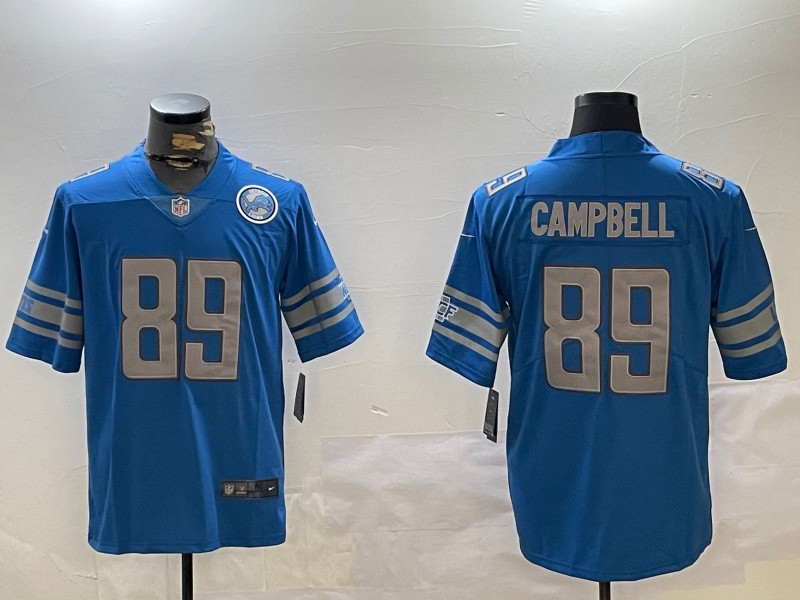 Men's Detroit Lions #89 Dan Campbell Blue Vapor Untouchable Limited Stitched Football Jerseys