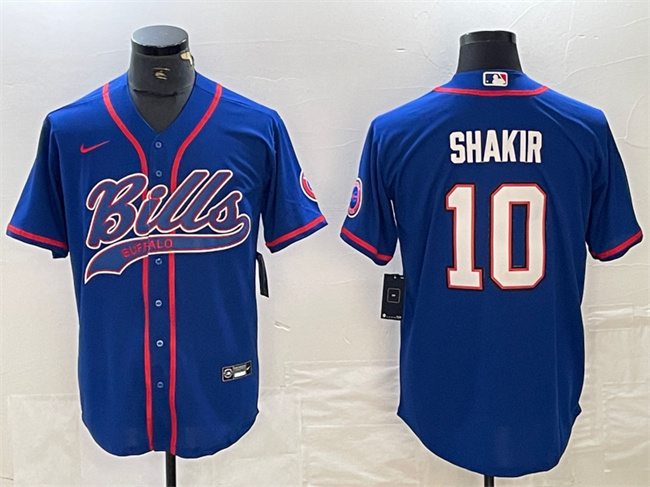 Men's Buffalo Bills ACTIVE PLAYER Custom Royal With Patch Cool Base Stitched Baseball Jersey