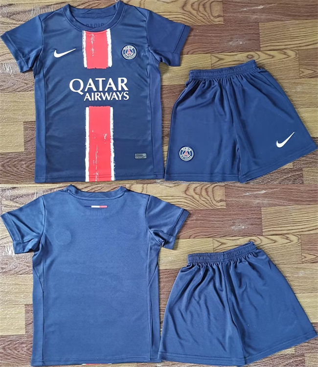 Youth Paris Saint-Germain Custom Navy Soccer Jersey Suit