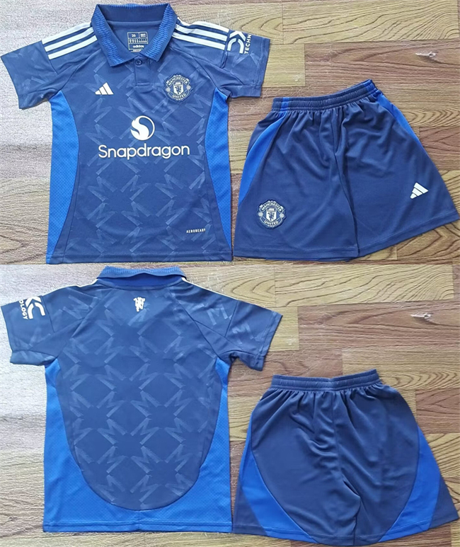 Youth Manchester United Custom Navy Soccer Jersey Suit