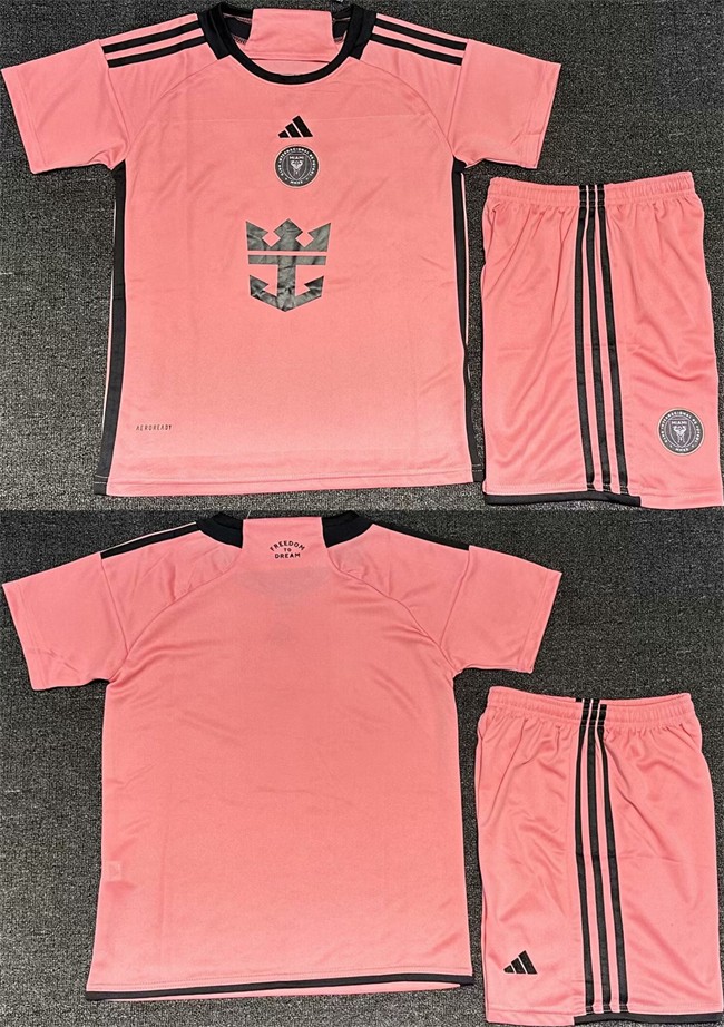 Youth Inter Miami CF Custom Pink Soccer Jerseys Suit