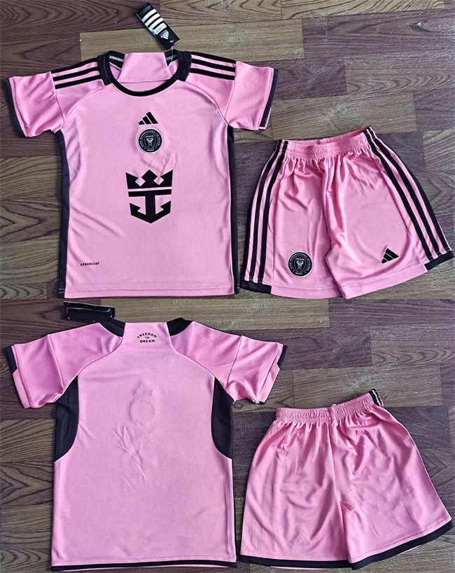 Youth Inter Miami CF Custom Pink Soccer Jersey Suit