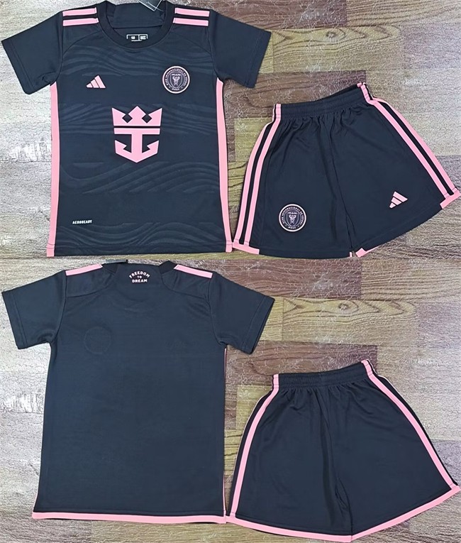 Youth Inter Miami CF Custom Black Soccer Jersey Suit