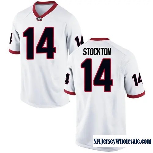 Youth Nike #14 Gunner Stockton Georgia Bulldogs Replica White Football College Stitched Jersey