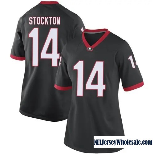 Women'ss Nike #14 Gunner Stockton Georgia Bulldogs Replica Black Football College Stitched Jersey