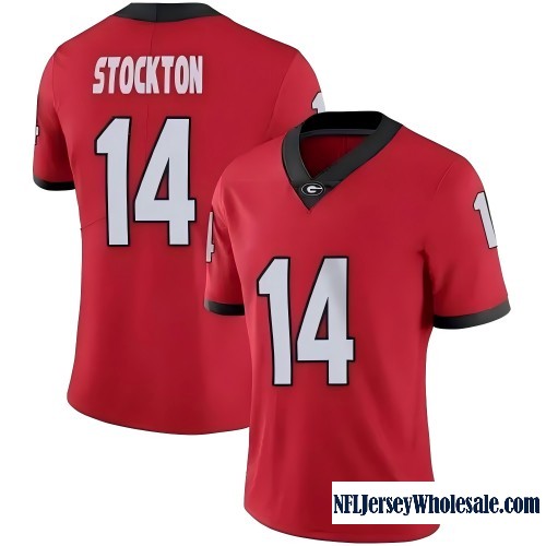 Women's Nike #14 Gunner Stockton Georgia Bulldogs Limited Red Football Stitched Jersey